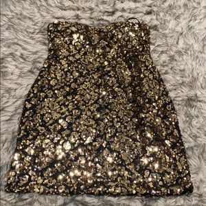 Fredricks of Hollywood Black and Gold Sequin Dress